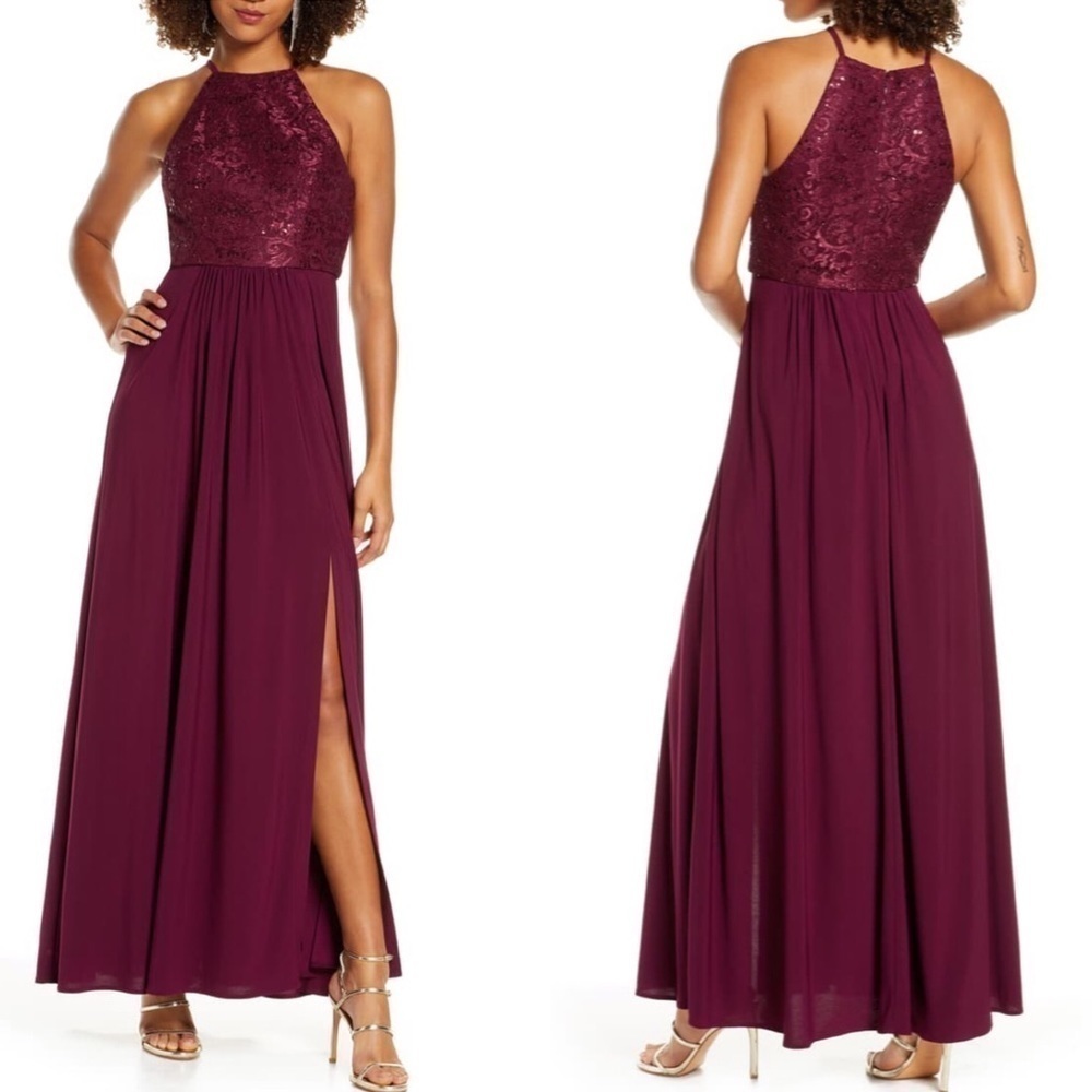 Morgan and co Sequin Lace Gown
